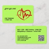 Certified CPR Instructor Custom QR 名刺 (正面/裏面)