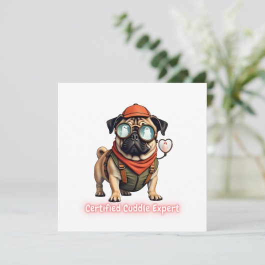 Certified Cuddle Expert Invitation Postcard 招待状 (スタンド正面)