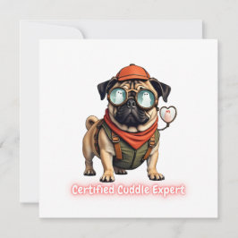 Certified Cuddle Expert Invitation Postcard 招待状