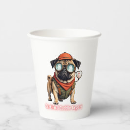 Certified Cuddle Expert Paper Cup – Cute Pug Party 紙コップ