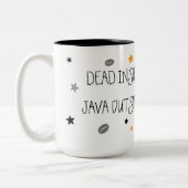 Certified Dead Inside – Funny Coffee Skull ツートーンマグカップ (左)