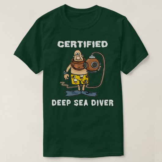 Certified Deep Sea Diver white Tシャツ (デザイン正面)