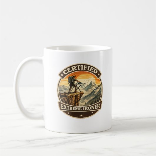 Certified Extreme Ironer Mountain Adventure Mug コーヒーマグカップ (左)