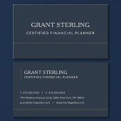 Certified Financial Planner Navy Blue Professional 名刺