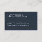 Certified Financial Planner Navy Blue Professional 名刺 (裏面)