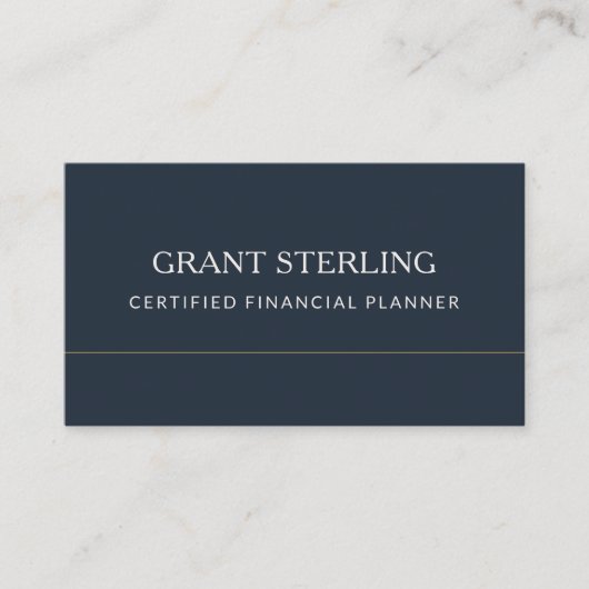 Certified Financial Planner Navy Blue Professional 名刺 (正面)