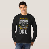 Certified Forklift Truck Operator Dad Father Vinta Tシャツ (正面フル)