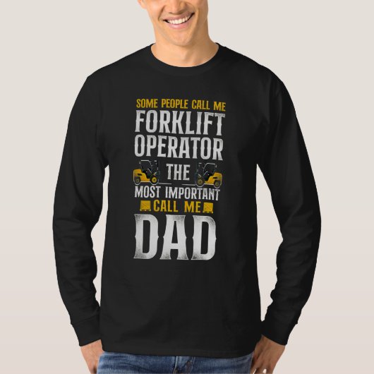 Certified Forklift Truck Operator Dad Father Vinta Tシャツ (正面)
