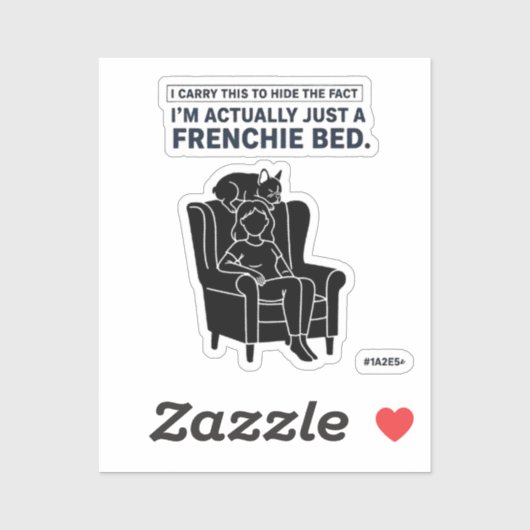 Certified Frenchie Bed Funny French Bulldog Design シール (シート)