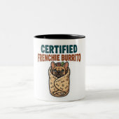 Certified Frenchie Burrito Sticker ツートーンマグカップ (中央)