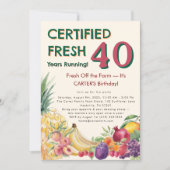 Certified Fresh 40 Years Running フルーツ農園 招待状 (正面)