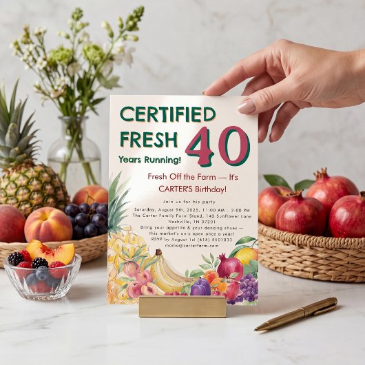 Certified Fresh 40 Years Running フルーツ農園 招待状