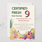 Certified Fresh Fruit Farm 9歳の誕生日 招待状 (正面)
