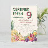 Certified Fresh Fruit Farm 9歳の誕生日 招待状 (スタンド正面)