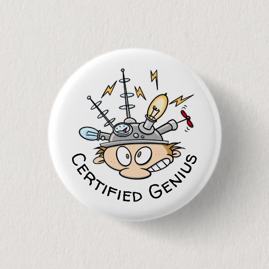 Certified Geniusの考えるCap Cartoonおもしろい 缶バッジ (正面)
