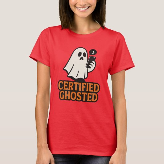 Certified Ghosted Tシャツ - おもしろ幽霊ハロウィン (正面)