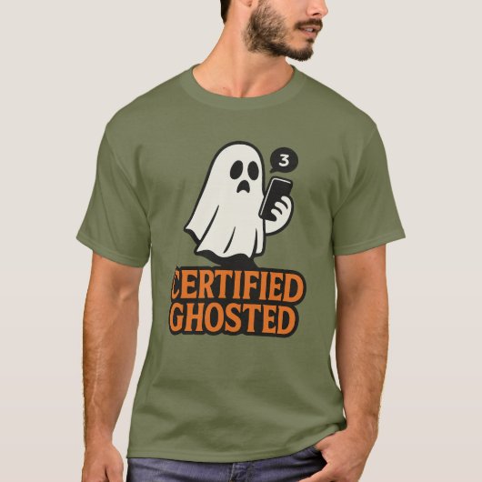 Certified Ghosted Tシャツ - おもしろ幽霊ハロウィン (正面)