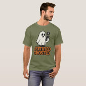 Certified Ghosted Tシャツ - おもしろ幽霊ハロウィン (正面フル)