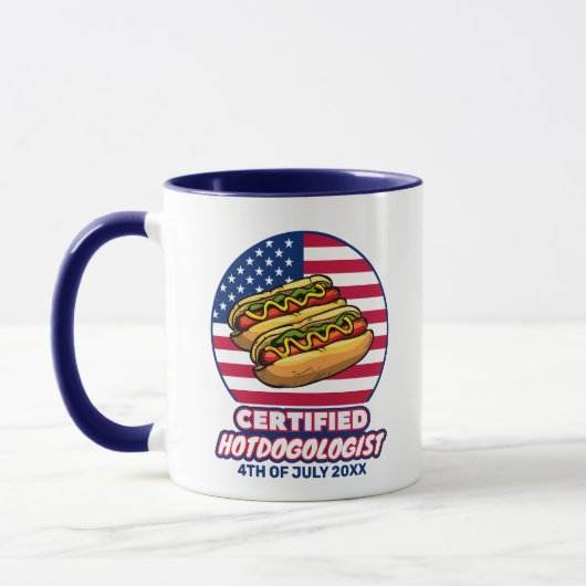 Certified Hotdogologist American Flag Hot Dog マグカップ (左)