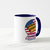 Certified Hotdogologist American Flag Hot Dog マグカップ (正面右)