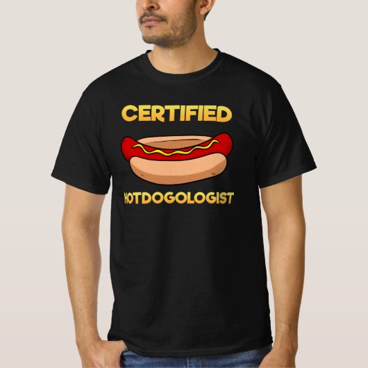 Certified Hotdogologist Hotdog Hot Dog Tシャツ (正面)