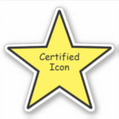 Certified Icon Star Sticker – Funny Sticker シール (正面)