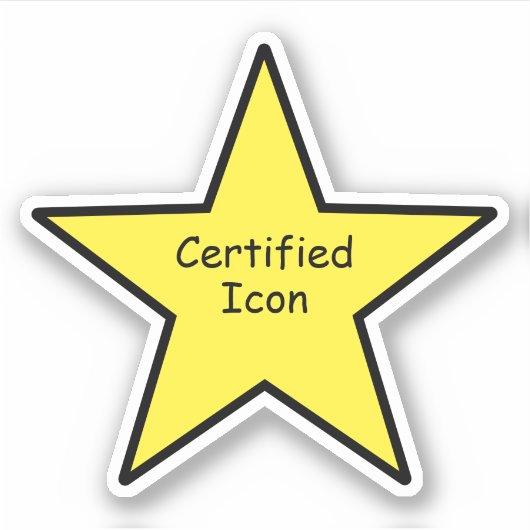 Certified Icon Star Sticker – Funny Sticker シール (正面)