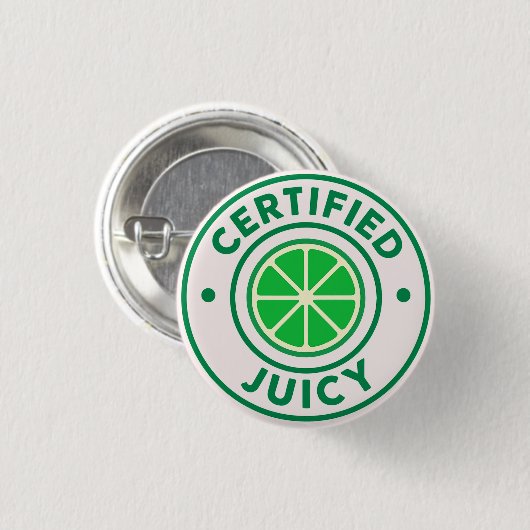 Certified Juicy™ – Lime Badge Pin 缶バッジ (正面&裏面)