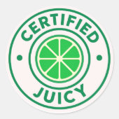 Certified Juicy™ – Lime Circle Sticker ラウンドシール (正面)