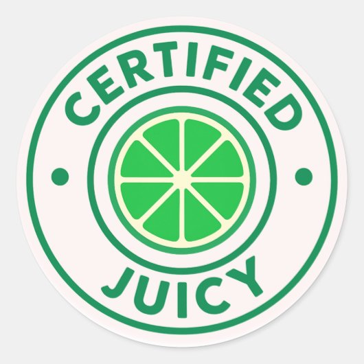 Certified Juicy™ – Lime Circle Sticker ラウンドシール (正面)