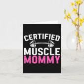 Certified Muscle Mommy Weightlifting Workout Mothe カード (黄色い花)