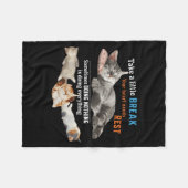 Certified Nap Expert Funny Lazy Cat Meme Cat Moms  フリースブランケット (正面(横))