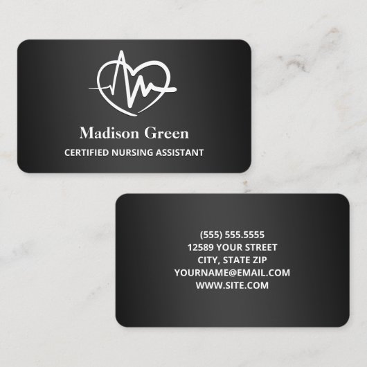 Certified Nursing Assistant 名刺 (正面/裏面)