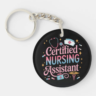 Certified Nursing Assistant Double Sided Keychain キーホルダー