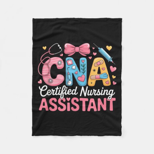 Certified Nursing Istant Nurse Aide Nurse Istant C フリースブランケット (正面)