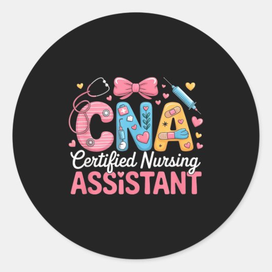 Certified Nursing Istant Nurse Aide Nurse Istant C ラウンドシール (正面)