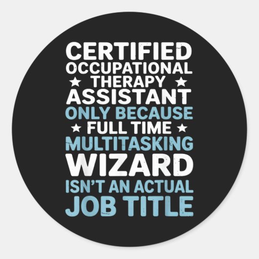 Certified Occupational Therapy Istant Cota Therast ラウンドシール (正面)