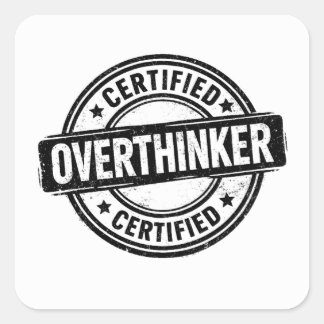 Certified Overthinker Funny Anxiety Humor Stamp スクエアシール