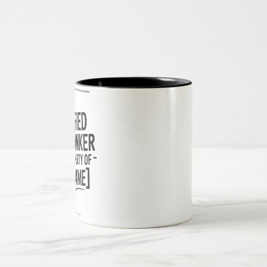 Certified Overthinker Funny Gift Mug ツートーンマグカップ (中央)