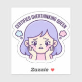 Certified Overthinking Queen CuteAesthetic Sticker シール (シート)