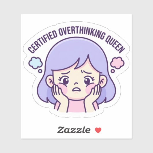 Certified Overthinking Queen CuteAesthetic Sticker シール (シート)