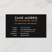 Certified Personal Trainer 名刺 (裏面)