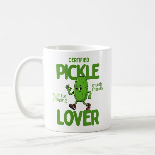Certified Pickle Lover Funny Foodie Coffee  コーヒーマグカップ (左)