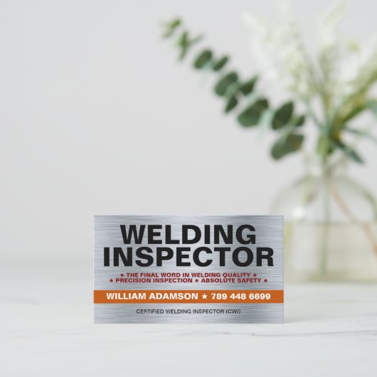 Certified Professional Welding Inspector 名刺 (スタンド正面)