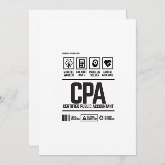 certified public accountant-CPA 招待状 (正面/裏面)