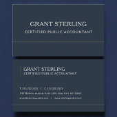 Certified Public Accountant Navy Blue Professional 名刺