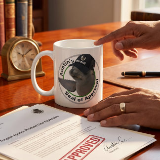 Certified Seal of Approval | デッドパンスタイルのカスタムシール コーヒーマグカップ