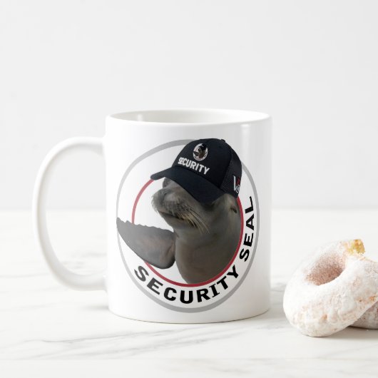 Certified Security Seal | デッドパンのアザラシ コーヒーマグカップ (ドーナツ)
