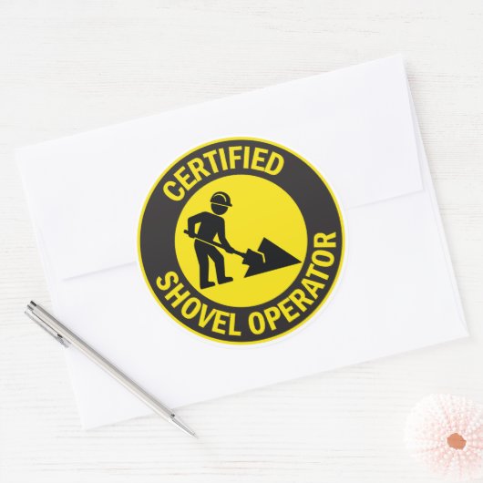 Certified Shovel Operator ラウンドシール (封筒)