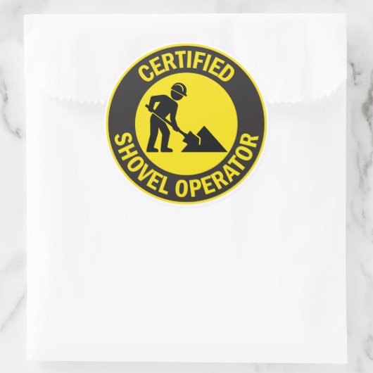 Certified Shovel Operator ラウンドシール (バッグ)